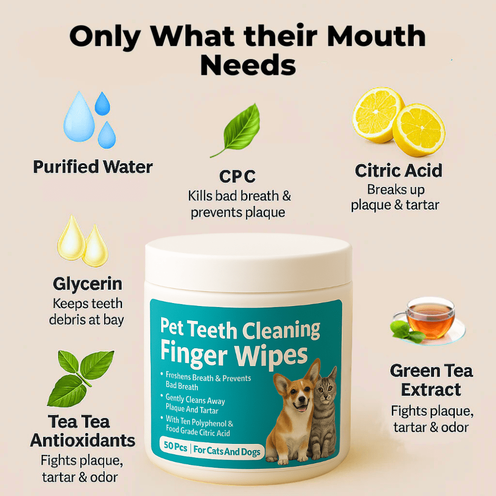 Elarie™ Natural Pet Dental Finger Wipes