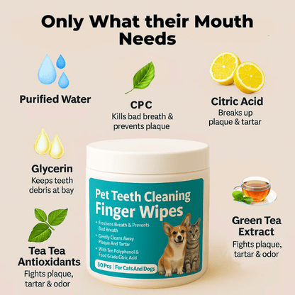 Elarie™ Natural Pet Dental Finger Wipes